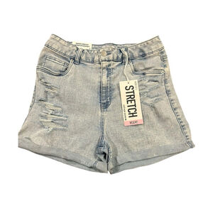 Refuge Juniors Size 0 High Rise Distressed Blue Jean Shorts